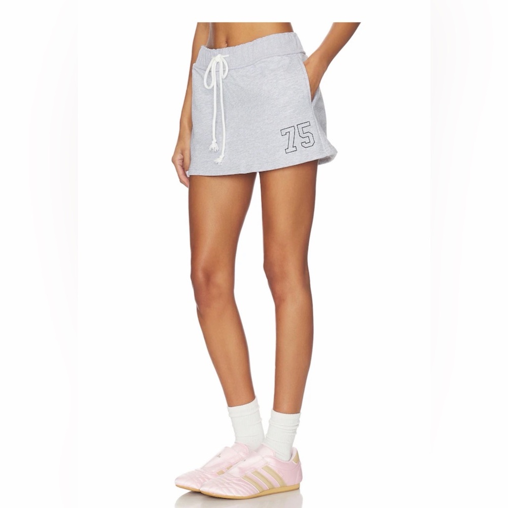 Revolve Superdown Gray Athletic Drawstring Mini Skirt XS